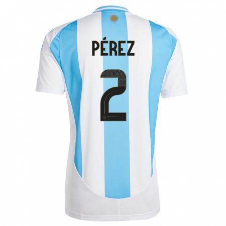 Kandiny Deti Argentína Nehuen Perez #2 Biela Modrá Dresy Hazai Csapatmez 24-26 Triĭká