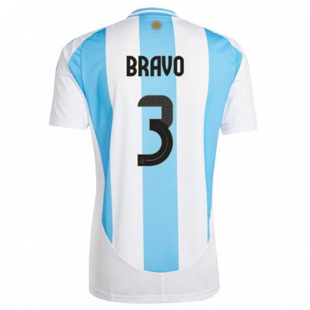 Kandiny Deti Argentína Claudio Bravo #3 Biela Modrá Dresy Hazai Csapatmez 24-26 Triĭká
