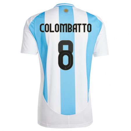 Kandiny Deti Argentína Santiago Colombatto #8 Biela Modrá Dresy Hazai Csapatmez 24-26 Triĭká