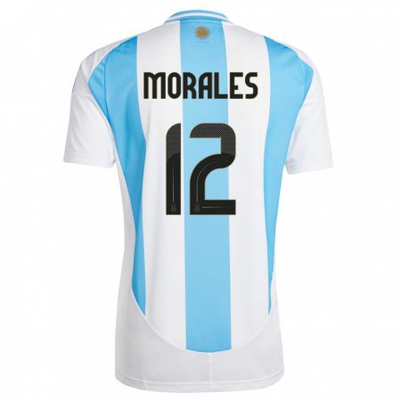 Kandiny Deti Argentína Lautaro Morales #12 Biela Modrá Dresy Hazai Csapatmez 24-26 Triĭká
