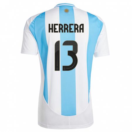 Kandiny Deti Argentína Marcelo Herrera #13 Biela Modrá Dresy Hazai Csapatmez 24-26 Triĭká