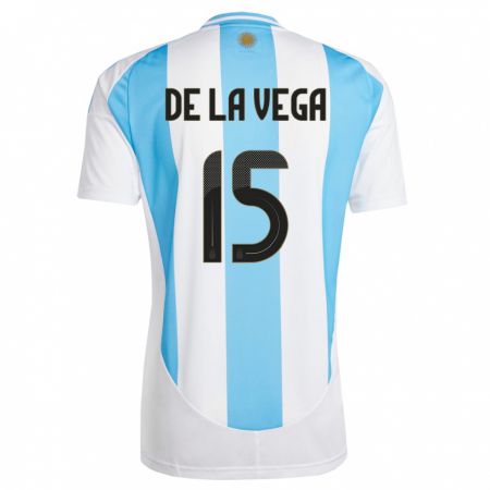 Kandiny Deti Argentína Pedro De La Vega #15 Biela Modrá Dresy Hazai Csapatmez 24-26 Triĭká