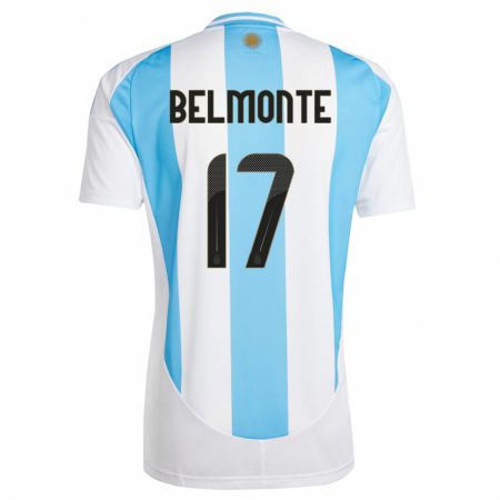 Kandiny Deti Argentína Tomas Belmonte #17 Biela Modrá Dresy Hazai Csapatmez 24-26 Triĭká