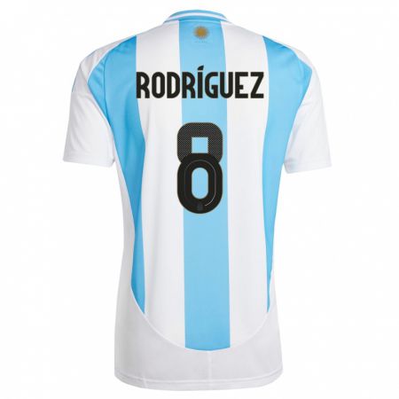 Kandiny Deti Argentína Agustin Rodriguez #8 Biela Modrá Dresy Hazai Csapatmez 24-26 Triĭká