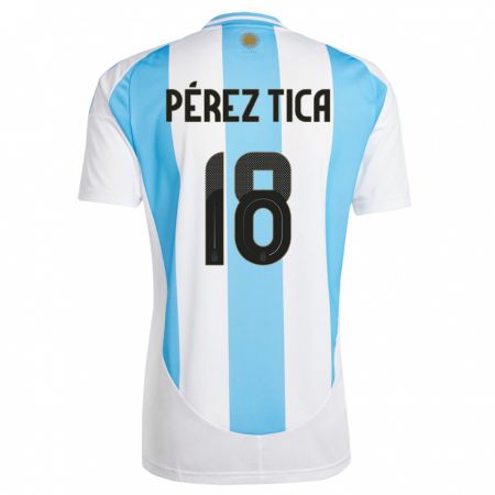 Kandiny Deti Argentína Jeremias Perez Tica #18 Biela Modrá Dresy Hazai Csapatmez 24-26 Triĭká