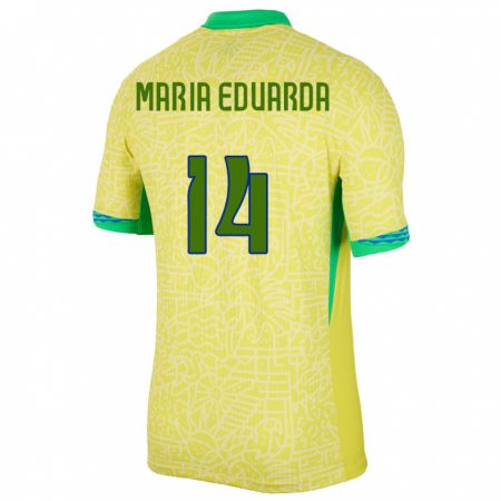 Kandiny Deti Brazília Maria Eduarda #14 Žltá Dresy Hazai Csapatmez 24-26 Triĭká
