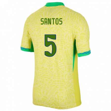 Kandiny Deti Brazília Andrey Santos #5 Žltá Dresy Hazai Csapatmez 24-26 Triĭká