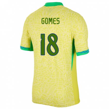 Kandiny Deti Brazília Marlon Gomes #18 Žltá Dresy Hazai Csapatmez 24-26 Triĭká