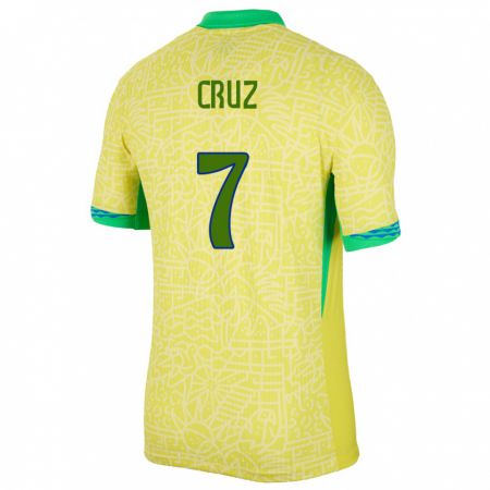 Kandiny Deti Brazília Joao Cruz #7 Žltá Dresy Hazai Csapatmez 24-26 Triĭká