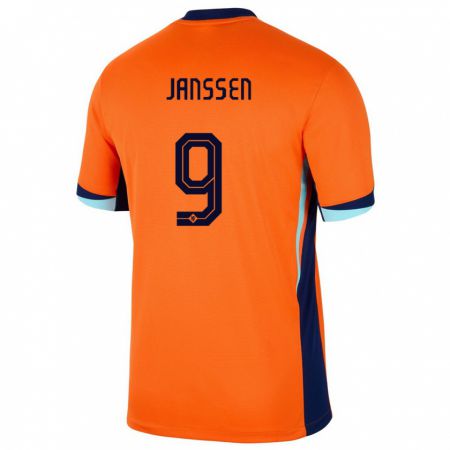 Kandiny Deti Holandsko Vincent Janssen #9 Oranžová Dresy Hazai Csapatmez 24-26 Triĭká