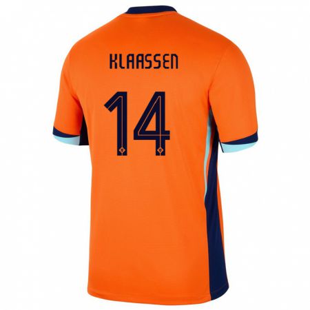 Kandiny Deti Holandsko Davy Klaassen #14 Oranžová Dresy Hazai Csapatmez 24-26 Triĭká