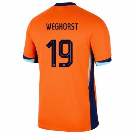 Kandiny Deti Holandsko Wout Weghorst #19 Oranžová Dresy Hazai Csapatmez 24-26 Triĭká