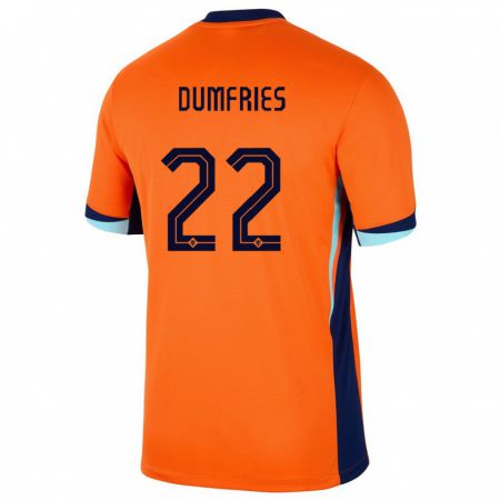 Kandiny Deti Holandsko Denzel Dumfries #22 Oranžová Dresy Hazai Csapatmez 24-26 Triĭká