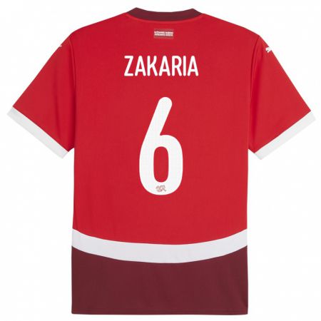 Kandiny Deti Švajčiarsko Denis Zakaria #6 Červená Dresy Hazai Csapatmez 24-26 Triĭká