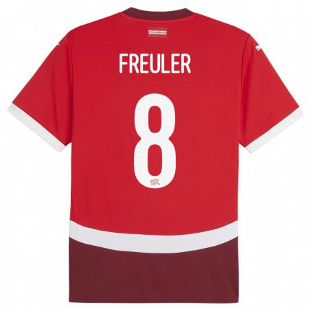 Kandiny Deti Švajčiarsko Remo Freuler #8 Červená Dresy Hazai Csapatmez 24-26 Triĭká