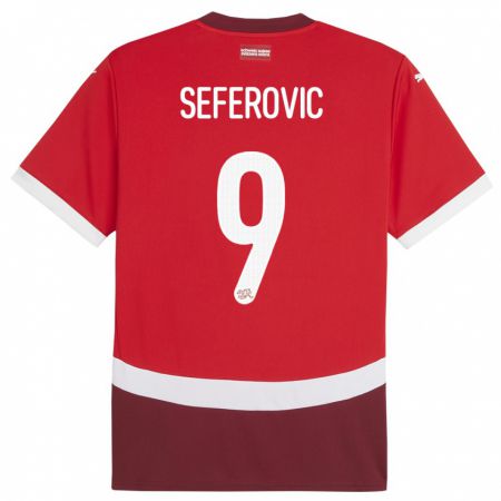 Kandiny Deti Švajčiarsko Haris Seferovic #9 Červená Dresy Hazai Csapatmez 24-26 Triĭká