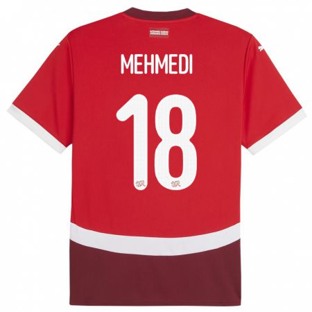 Kandiny Deti Švajčiarsko Admir Mehmedi #18 Červená Dresy Hazai Csapatmez 24-26 Triĭká
