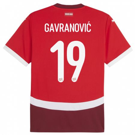 Kandiny Deti Švajčiarsko Mario Gavranovic #19 Červená Dresy Hazai Csapatmez 24-26 Triĭká