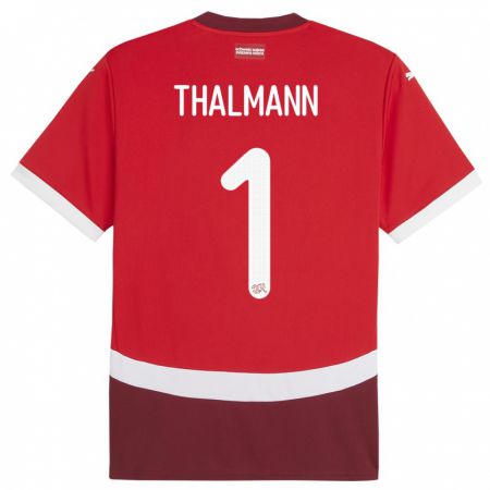 Kandiny Deti Švajčiarsko Gaelle Thalmann #1 Červená Dresy Hazai Csapatmez 24-26 Triĭká