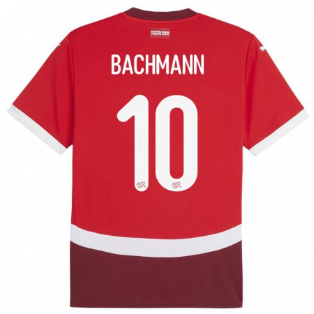 Kandiny Deti Švajčiarsko Ramona Bachmann #10 Červená Dresy Hazai Csapatmez 24-26 Triĭká