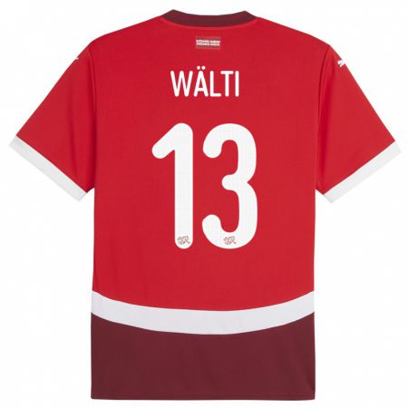 Kandiny Deti Švajčiarsko Lia Walti #13 Červená Dresy Hazai Csapatmez 24-26 Triĭká