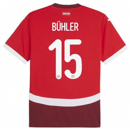 Kandiny Deti Švajčiarsko Luana Buhler #15 Červená Dresy Hazai Csapatmez 24-26 Triĭká