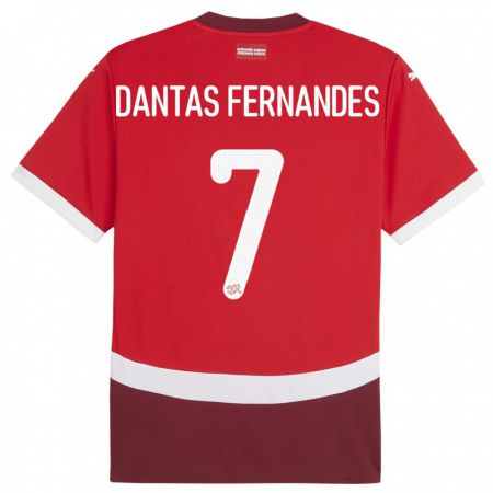 Kandiny Deti Švajčiarsko Ronaldo Dantas Fernandes #7 Červená Dresy Hazai Csapatmez 24-26 Triĭká
