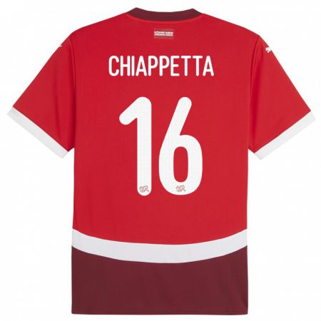Kandiny Deti Švajčiarsko Carmine Chiappetta #16 Červená Dresy Hazai Csapatmez 24-26 Triĭká