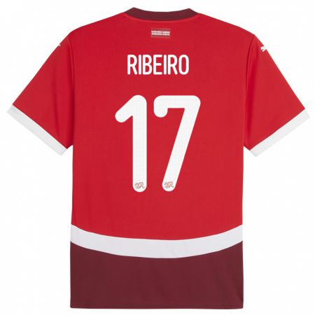 Kandiny Deti Švajčiarsko Joel Ribeiro #17 Červená Dresy Hazai Csapatmez 24-26 Triĭká