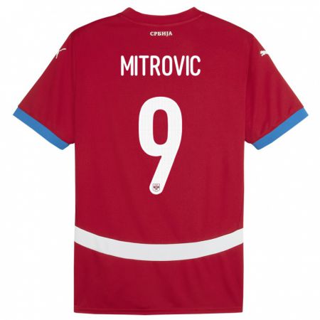 Kandiny Deti Srbsko Aleksandar Mitrovic #9 Červená Dresy Hazai Csapatmez 24-26 Triĭká