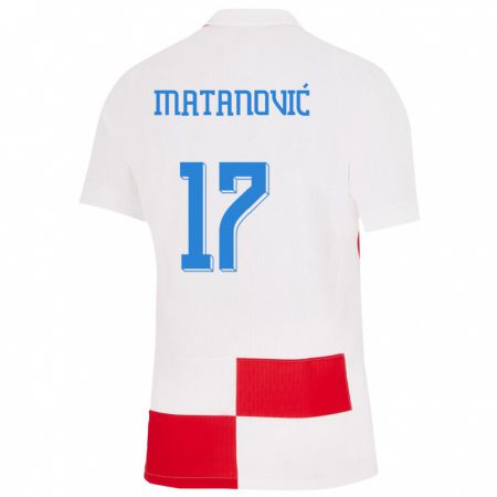 Kandiny Deti Chorvátsko Igor Matanovic #17 Biela Červená Dresy Hazai Csapatmez 24-26 Triĭká