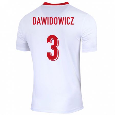 Kandiny Deti Poľsko Pawel Dawidowicz #3 Biely Dresy Hazai Csapatmez 24-26 Triĭká