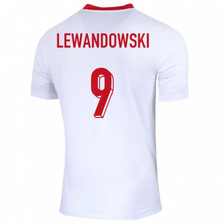 Kandiny Deti Poľsko Robert Lewandowski #9 Biely Dresy Hazai Csapatmez 24-26 Triĭká