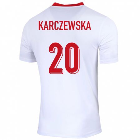 Kandiny Deti Poľsko Nikola Karczewska #20 Biely Dresy Hazai Csapatmez 24-26 Triĭká