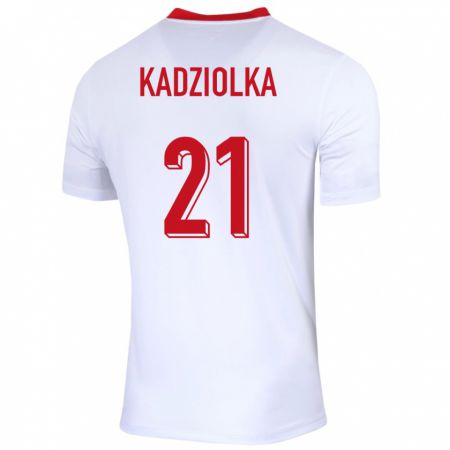Kandiny Deti Poľsko Szymon Kadziolka #21 Biely Dresy Hazai Csapatmez 24-26 Triĭká