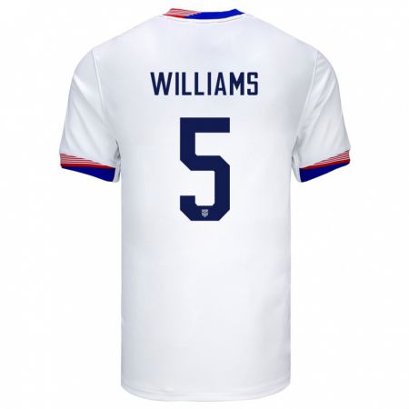 Kandiny Deti Americké Thomas Williams #5 Biely Dresy Hazai Csapatmez 24-26 Triĭká