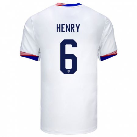 Kandiny Deti Americké Kobi Henry #6 Biely Dresy Hazai Csapatmez 24-26 Triĭká