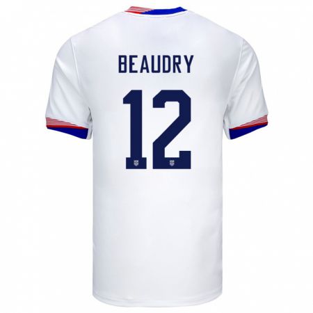 Kandiny Deti Americké Adam Beaudry #12 Biely Dresy Hazai Csapatmez 24-26 Triĭká