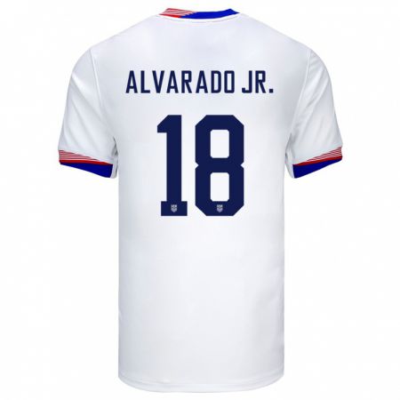 Kandiny Deti Americké Alejandro Alvarado Jr #18 Biely Dresy Hazai Csapatmez 24-26 Triĭká