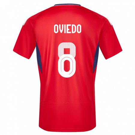 Kandiny Deti Kostarika Bryan Oviedo #8 Červená Dresy Hazai Csapatmez 24-26 Triĭká