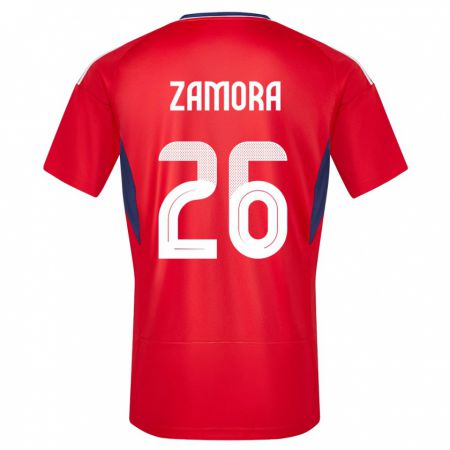 Kandiny Deti Kostarika Alvaro Zamora #26 Červená Dresy Hazai Csapatmez 24-26 Triĭká