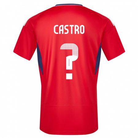 Kandiny Deti Kostarika Mathias Castro #0 Červená Dresy Hazai Csapatmez 24-26 Triĭká