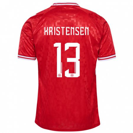 Kandiny Deti Dánsko Rasmus Kristensen #13 Červená Dresy Hazai Csapatmez 24-26 Triĭká