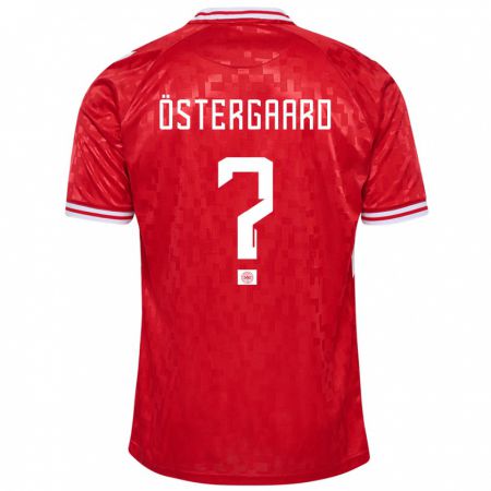 Kandiny Deti Dánsko Christian Östergaard #0 Červená Dresy Hazai Csapatmez 24-26 Triĭká