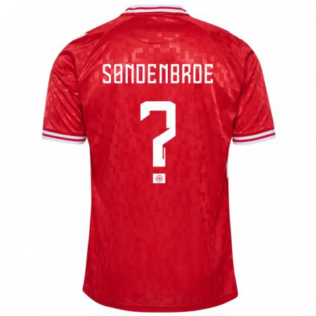 Kandiny Deti Dánsko Andreas Søndenbroe #0 Červená Dresy Hazai Csapatmez 24-26 Triĭká