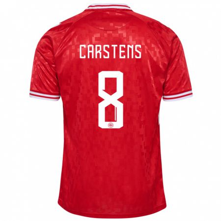 Kandiny Deti Dánsko Signe Carstens #8 Červená Dresy Hazai Csapatmez 24-26 Triĭká