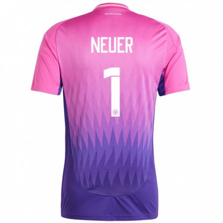 Kandiny Deti Nemecko Manuel Neuer #1 Ružovo Fialová Dresy Idegenbeli Csapatmez 24-26 Triĭká