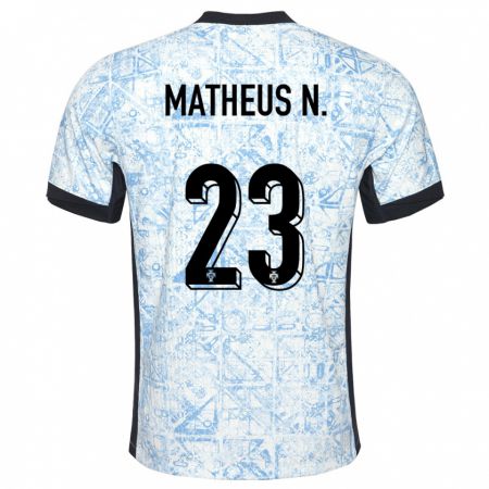 Kandiny Deti Portugalsko Matheus Nunes #23 Krémovo Modrá Dresy Idegenbeli Csapatmez 24-26 Triĭká