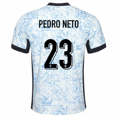 Kandiny Deti Portugalsko Pedro Neto #23 Krémovo Modrá Dresy Idegenbeli Csapatmez 24-26 Triĭká