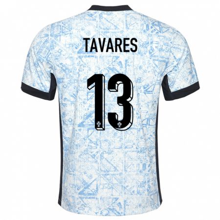 Kandiny Deti Portugalsko Nuno Tavares #13 Krémovo Modrá Dresy Idegenbeli Csapatmez 24-26 Triĭká